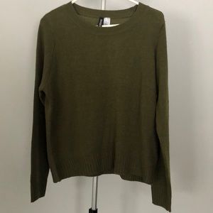 Divided Green Crew Neck Sweater in Size Medium